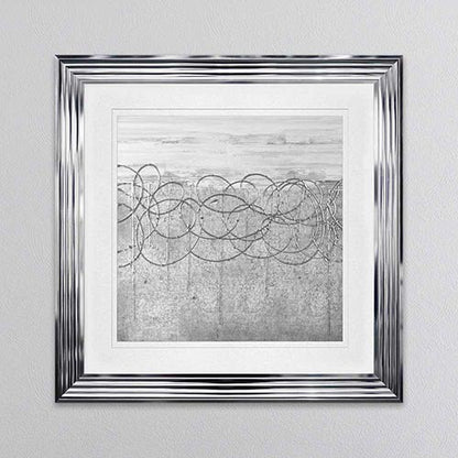 White On Silver Storm with White Mount Framed Wall Art