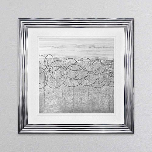 White On Silver Storm with White Mount Framed Wall Art