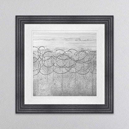 White On Silver Storm with White Mount Framed Wall Art