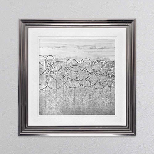 White On Silver Storm with White Mount Framed Wall Art