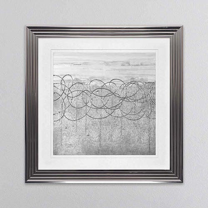 White On Silver Storm with White Mount Framed Wall Art