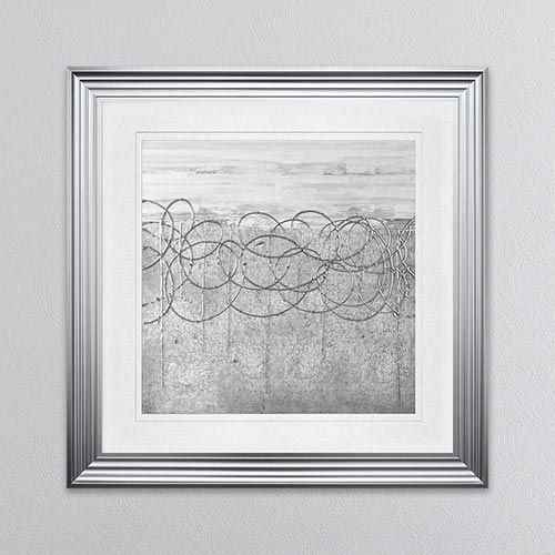 White On Silver Storm with White Mount Framed Wall Art