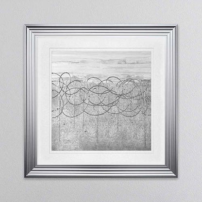 White On Silver Storm with White Mount Framed Wall Art