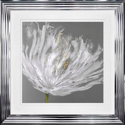 Single White Tulip with White Mount Framed Wall Art