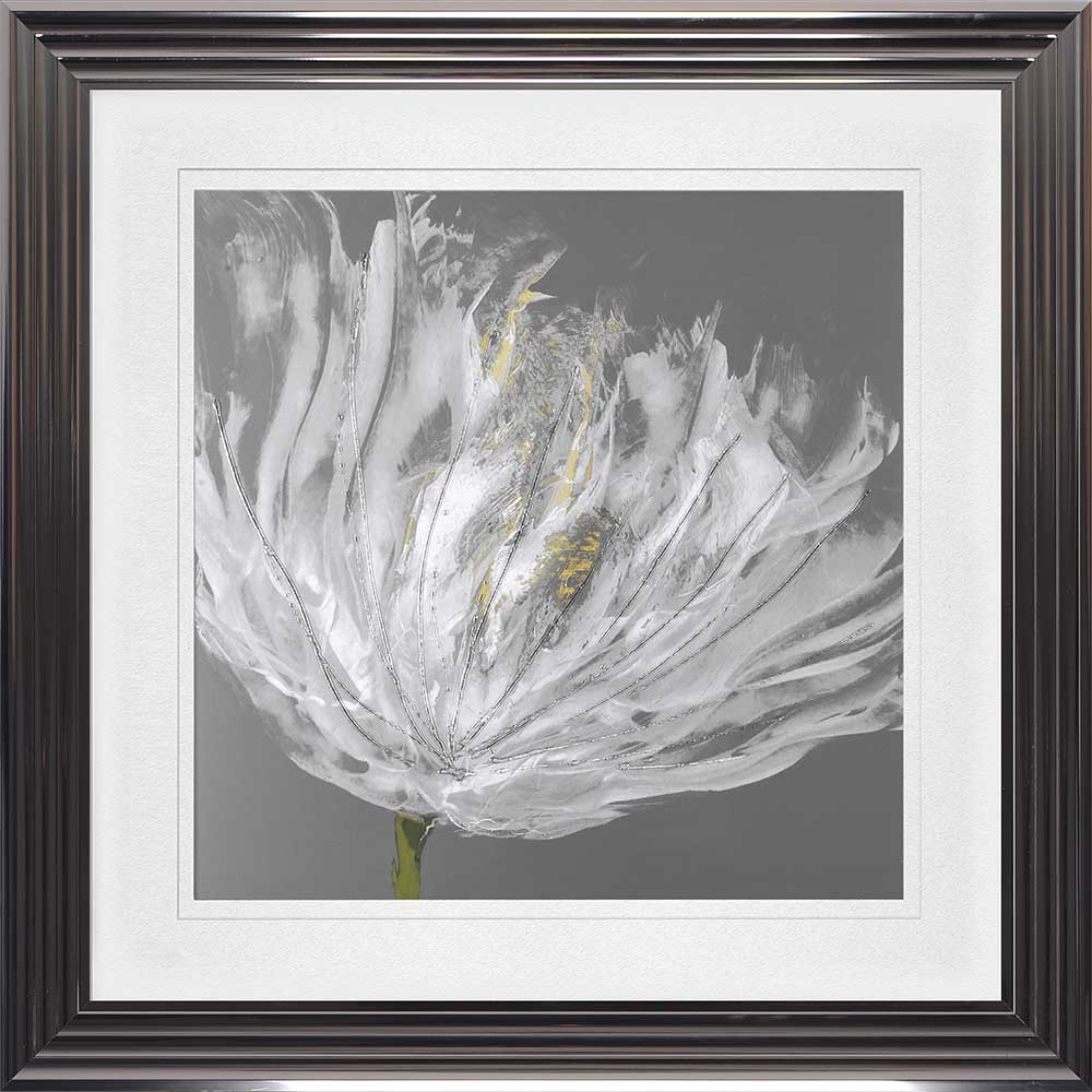 Single White Tulip with White Mount Framed Wall Art