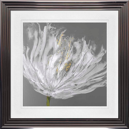 Single White Tulip with White Mount Framed Wall Art