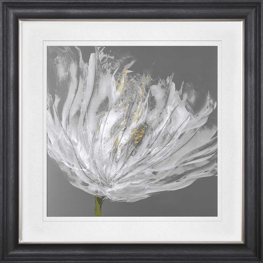 Single White Tulip with White Mount Framed Wall Art