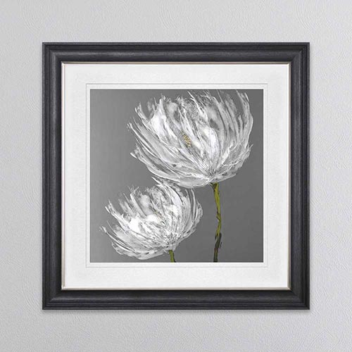 White Tulips with White Mount Framed Wall Art