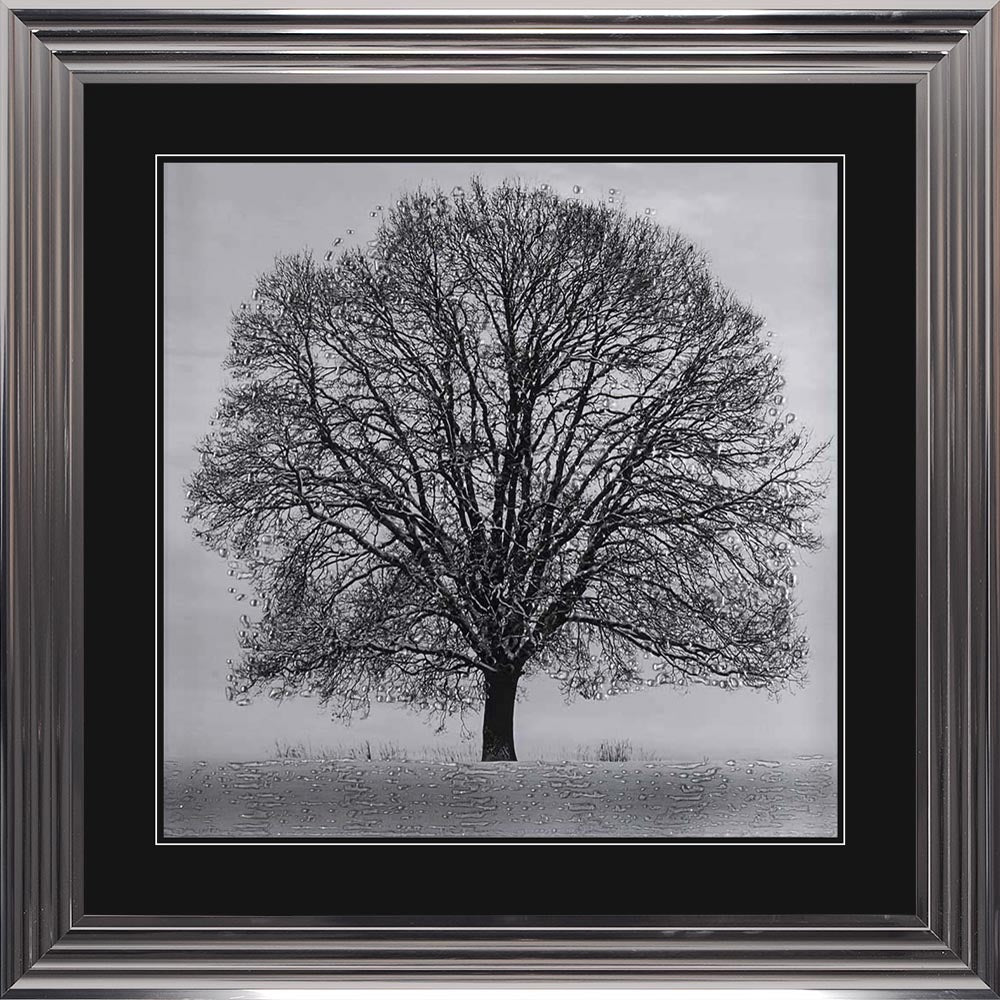 Winter Tree with Black Mount Framed Wall Art