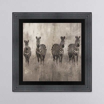 Zebras On The Move with Black Mount Framed Wall Art