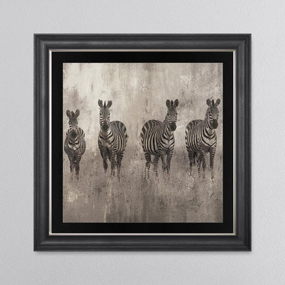 Zebras On The Move with Black Mount Framed Wall Art