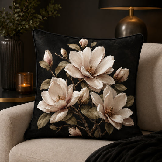 Deep Magnolia Velvet Cushion - 60 x 60