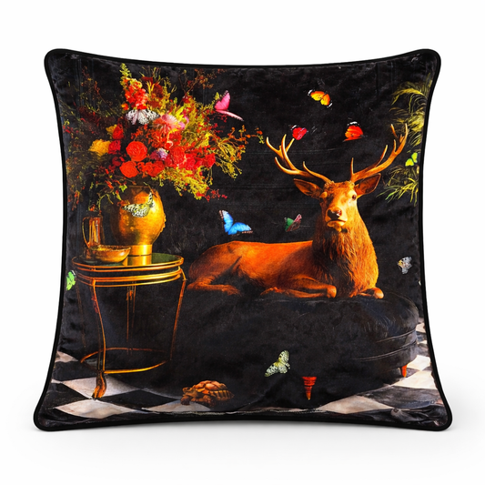 Stately Home Curiosity Royal Stag Velvet Cushion - 60 x 60