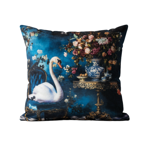 Stately Home Curiosity Swan Velvet Cushion - 60 x 60