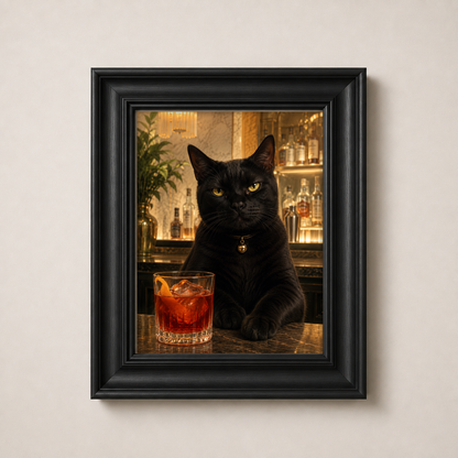 OFFER - Cocktail Cats - Set of 9 Framed Wall Art