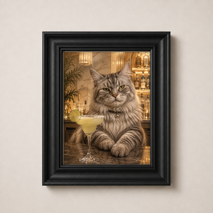 OFFER - Cocktail Cats - Set of 9 Framed Wall Art