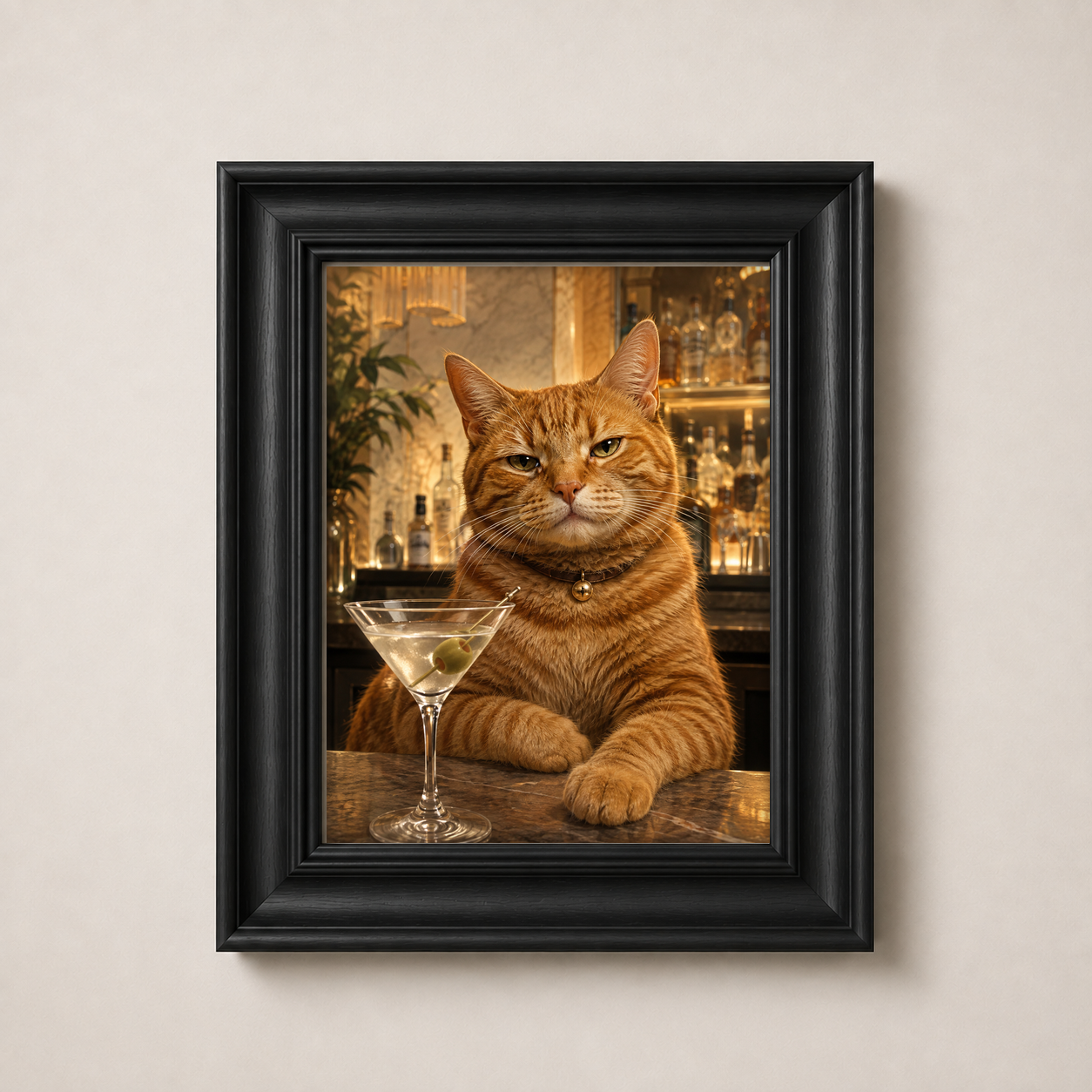 OFFER - Cocktail Cats - Set of 9 Framed Wall Art