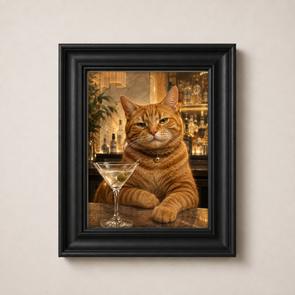OFFER - Cocktail Cats - Set of 9 Framed Wall Art