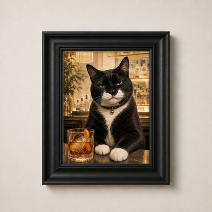 OFFER - Cocktail Cats - Set of 9 Framed Wall Art