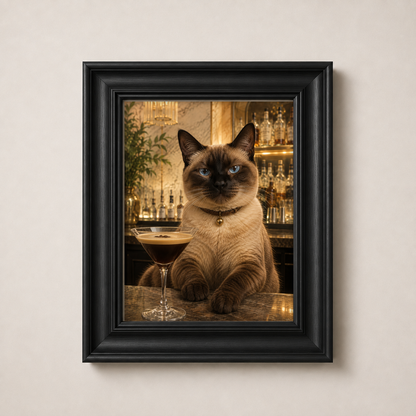OFFER - Cocktail Cats - Set of 9 Framed Wall Art