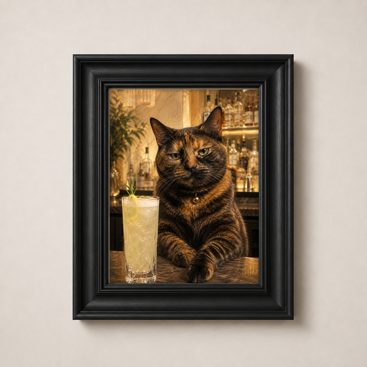 OFFER - Cocktail Cats - Set of 9 Framed Wall Art