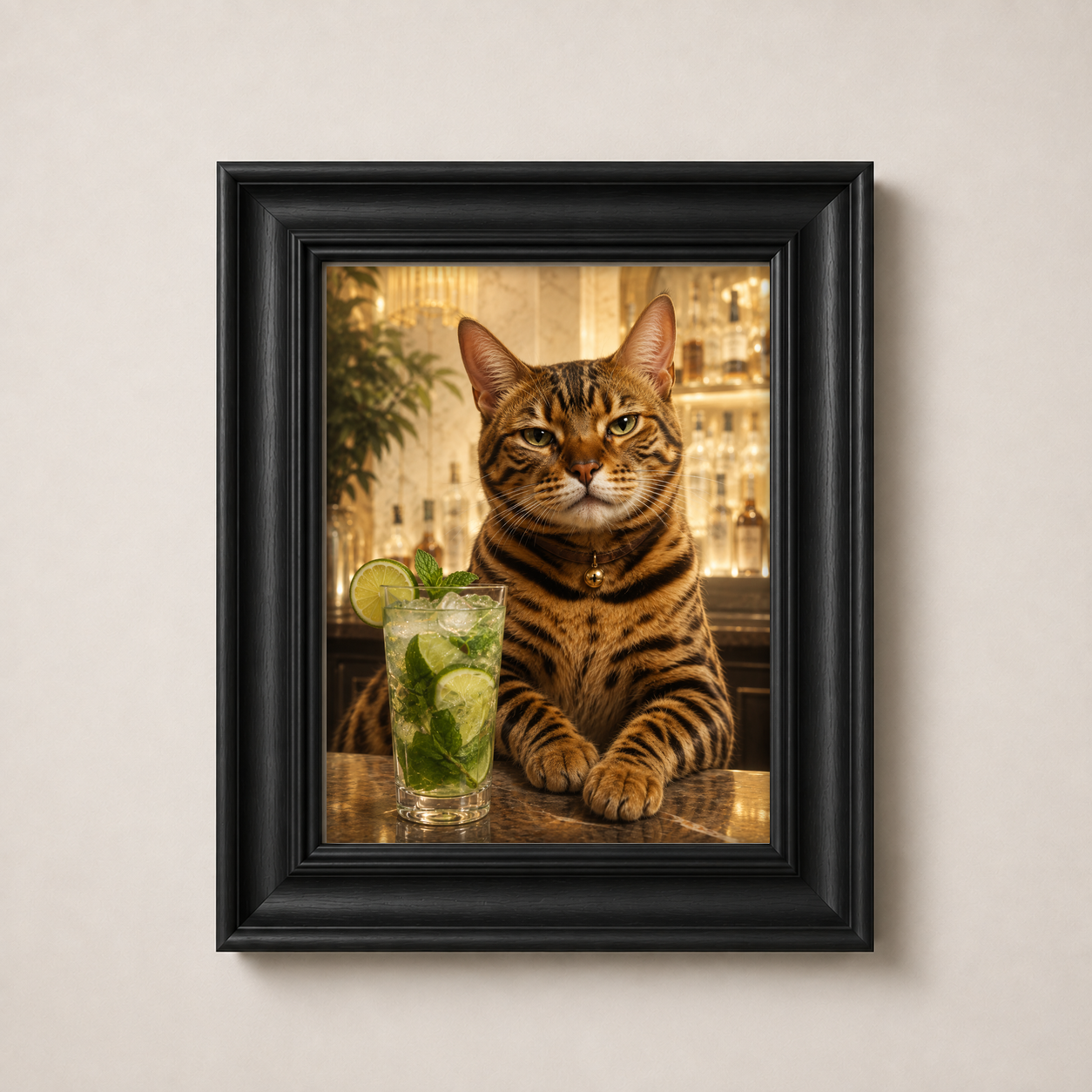 OFFER - Cocktail Cats - Set of 9 Framed Wall Art