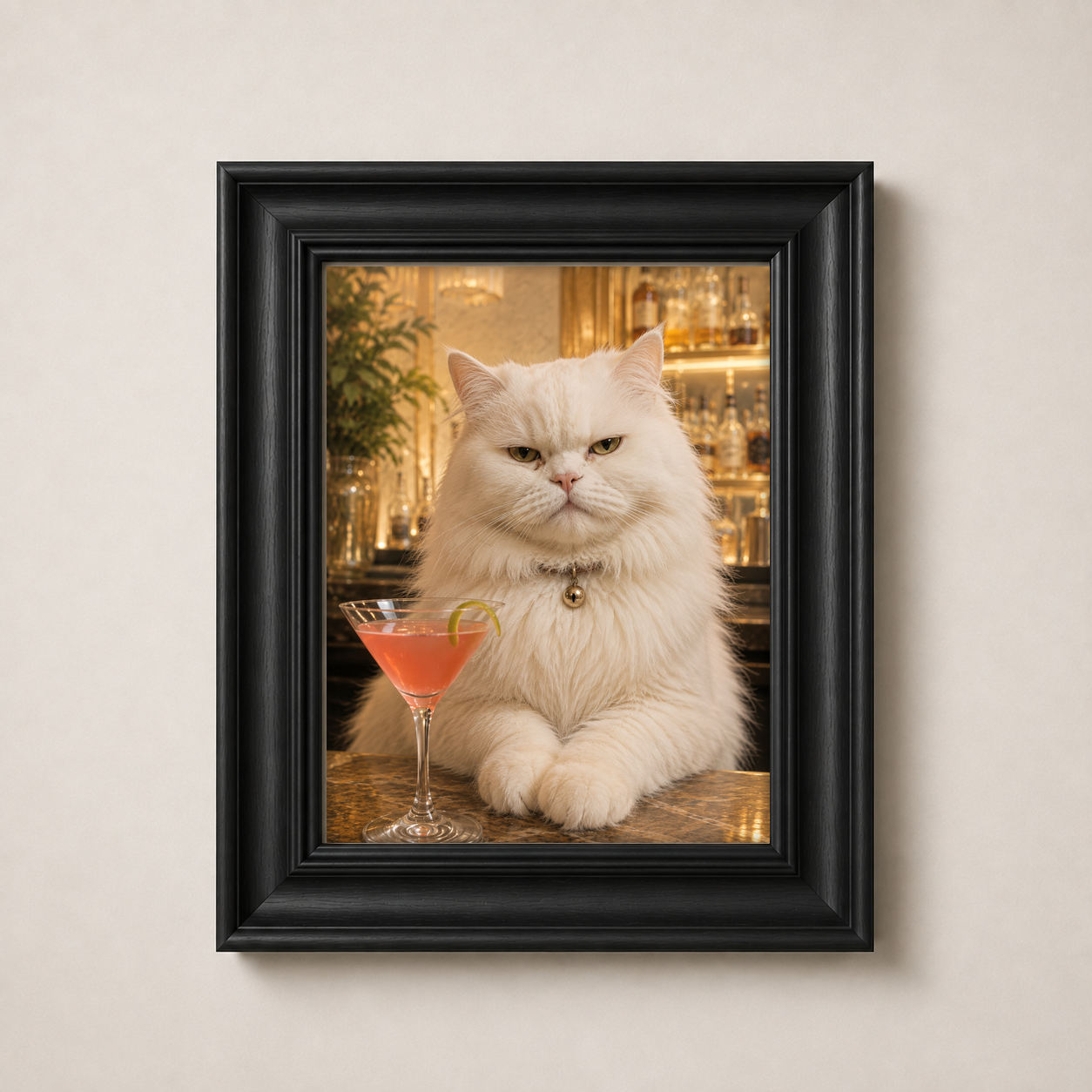OFFER - Cocktail Cats - Set of 9 Framed Wall Art