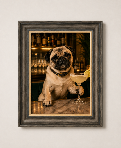 OFFER - Cocktail Dogs - Set of 12 Framed Wall Art