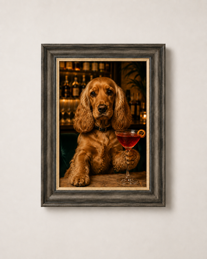 OFFER - Cocktail Dogs - Set of 12 Framed Wall Art