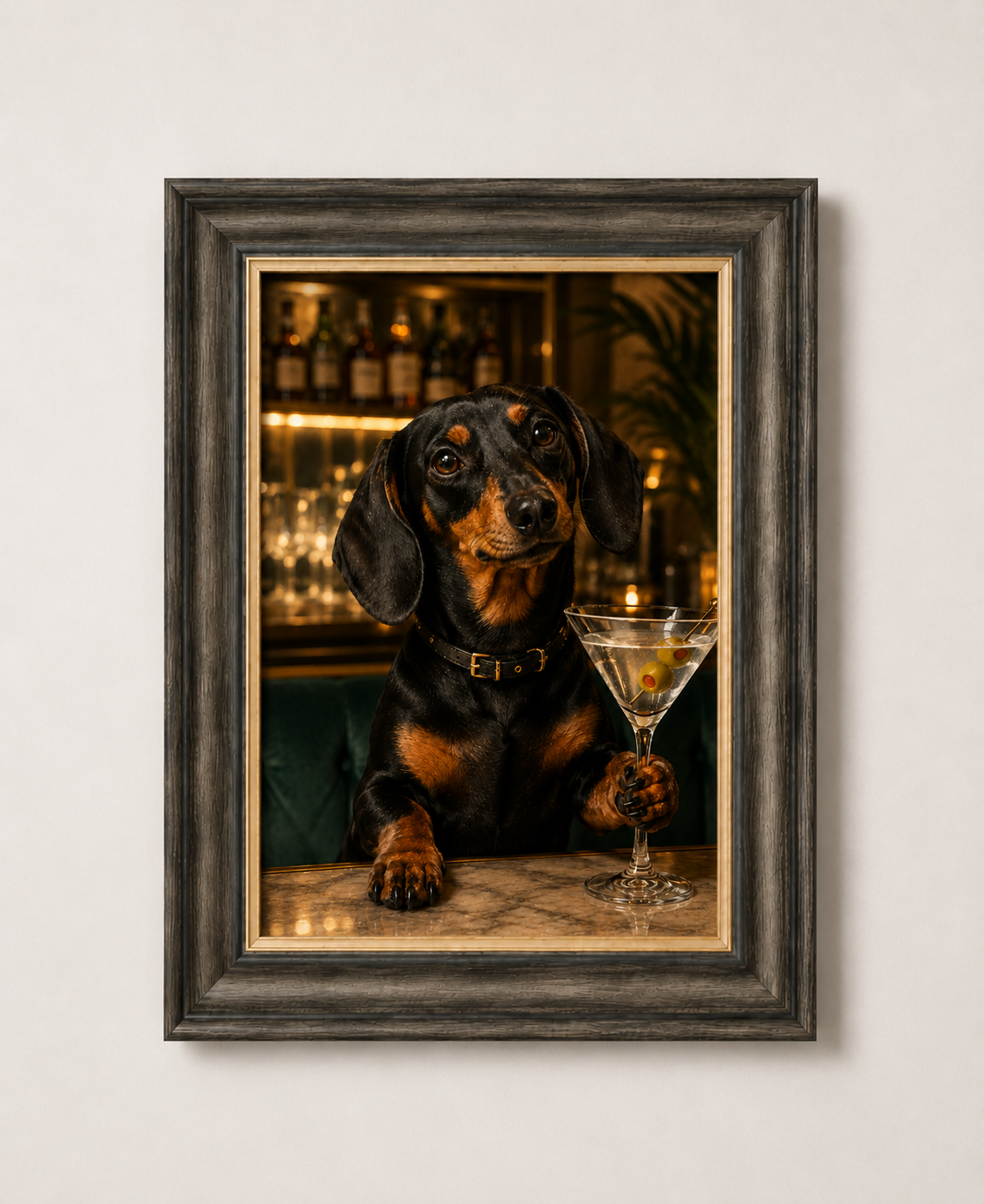 OFFER - Cocktail Dogs - Set of 12 Framed Wall Art