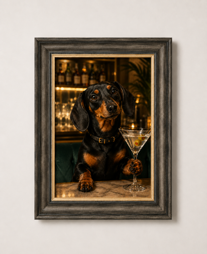 OFFER - Cocktail Dogs - Set of 12 Framed Wall Art