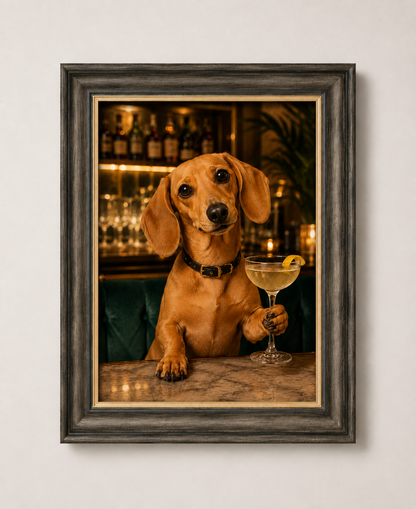 OFFER - Cocktail Dogs - Set of 12 Framed Wall Art
