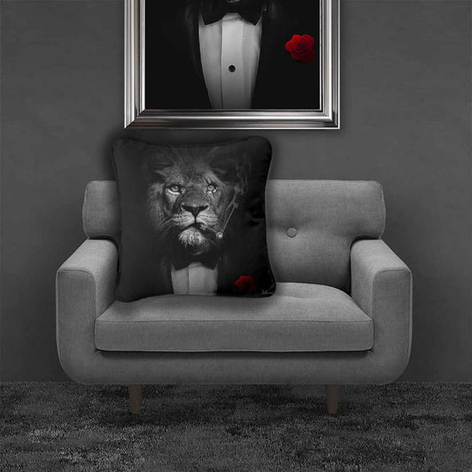 Black & White Lion By Sylvain Binet -  55 x 55