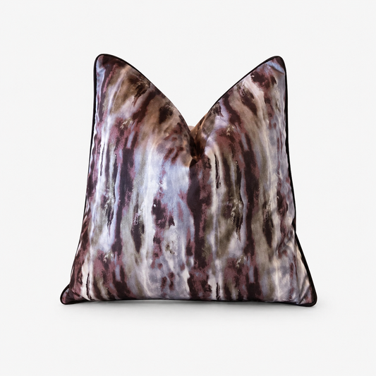 Colarado Velvet Abstract in Oxblood Cushion - 60 x 60