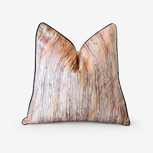 Aspen Velvet Abstract in Gold Cushion - 60 x 60