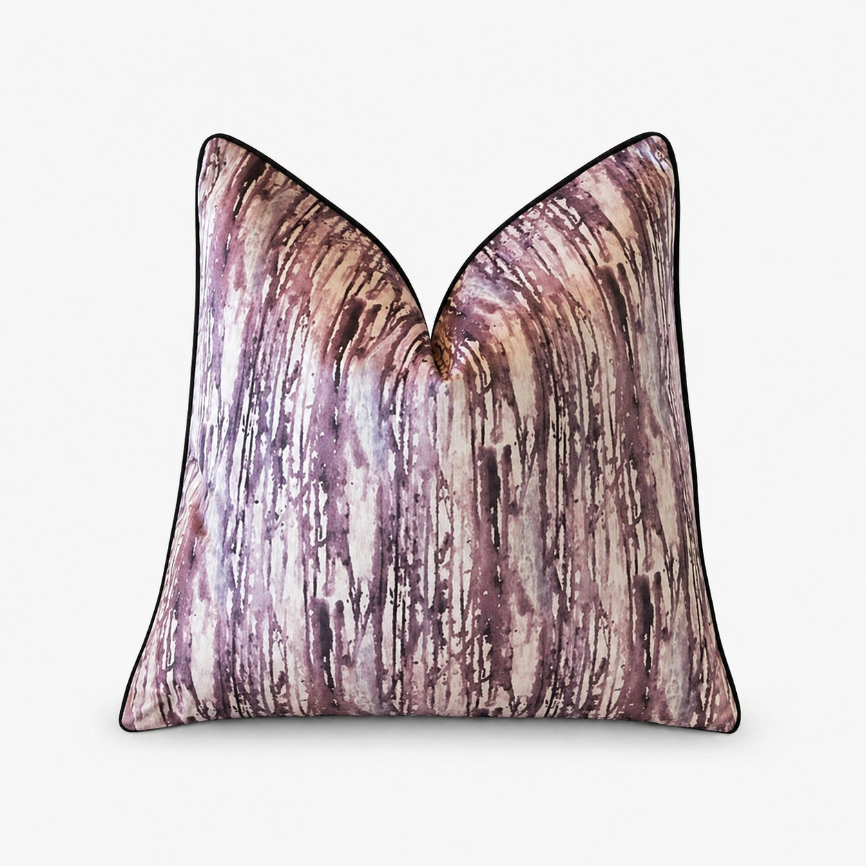 Aspen Velvet Abstract in Plum Cushion - 60 x 60