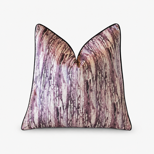 Aspen Velvet Abstract in Plum Cushion - 60 x 60