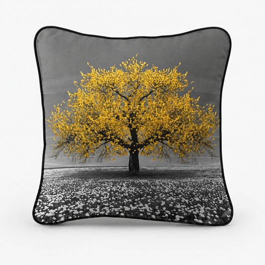 Yellow Cherry Tree Cushion - 55 x 55