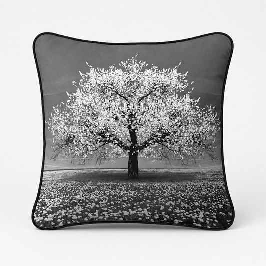 White Cherry Tree Cushion - 55 x 55