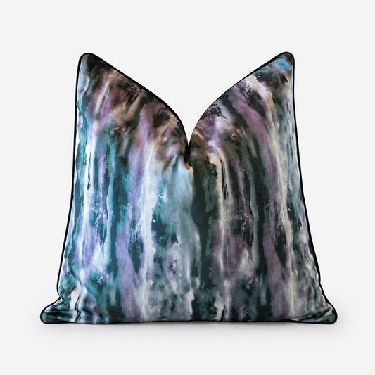 Colarado Velvet Abstract in Sage Cushion - 60 x 60