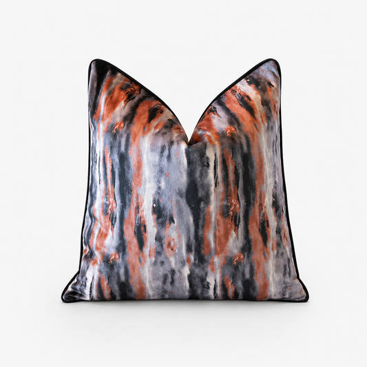 Colarado Velvet Abstract in Pumpkin Cushion - 60 x 60