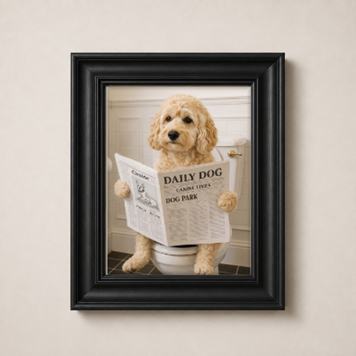 OFFER - Dogs on Bogs - Set of 12 Framed Wall Art
