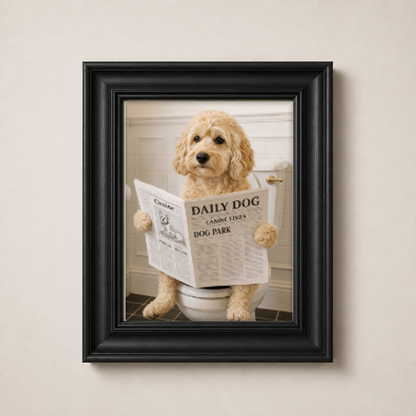 OFFER - Dogs on Bogs - Set of 12 Framed Wall Art