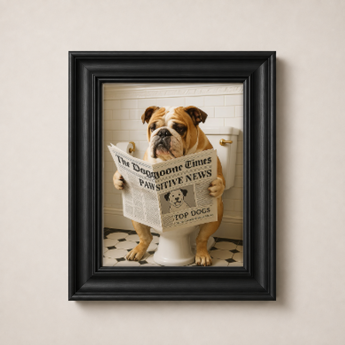 OFFER - Dogs on Bogs - Set of 12 Framed Wall Art
