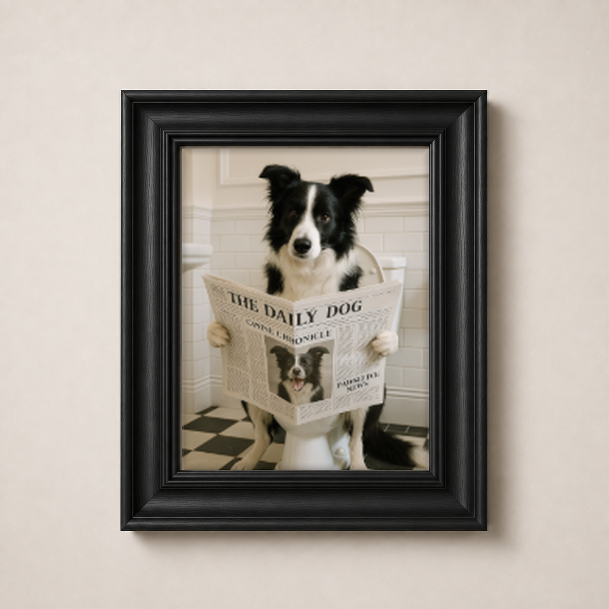 OFFER - Dogs on Bogs - Set of 12 Framed Wall Art