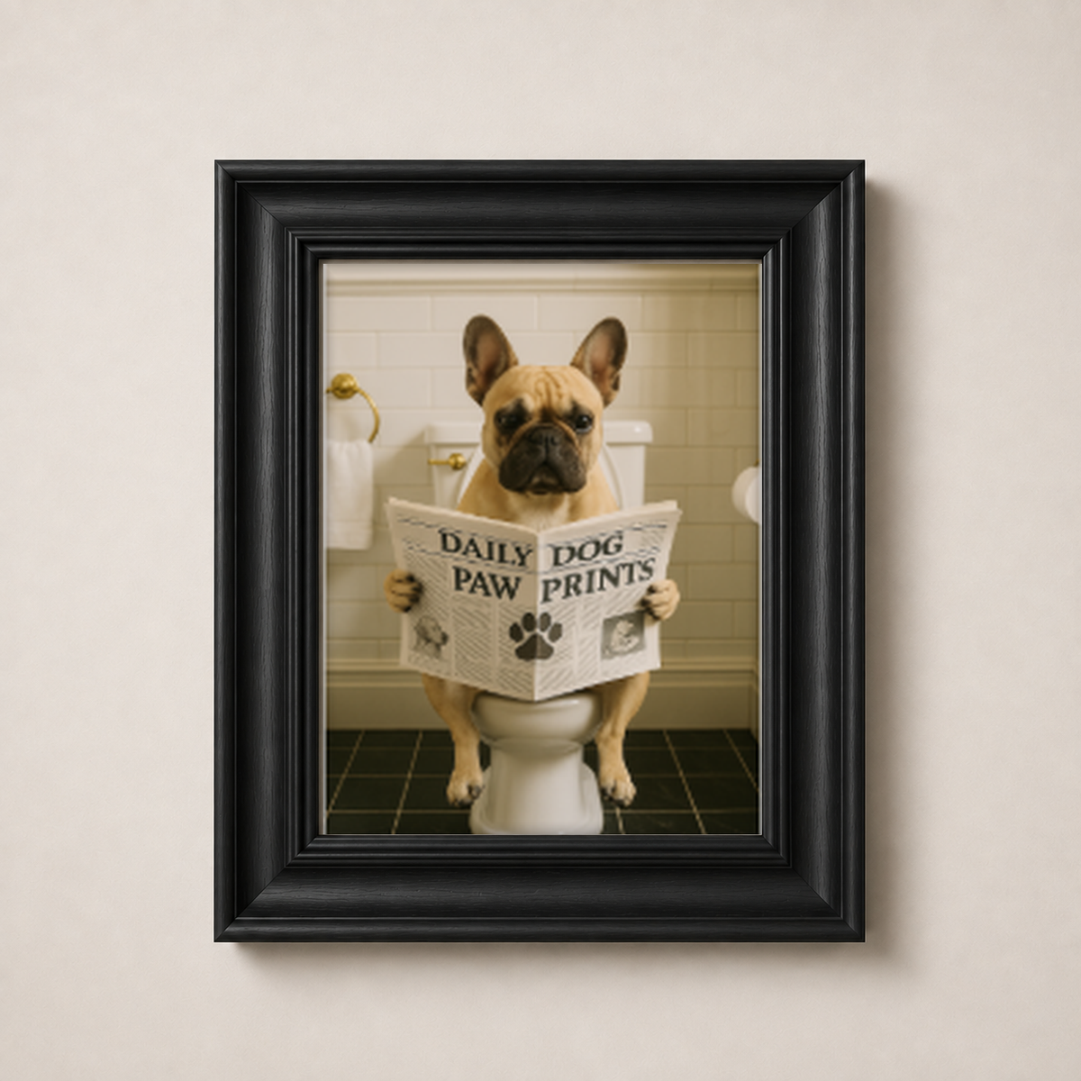 OFFER - Dogs on Bogs - Set of 12 Framed Wall Art