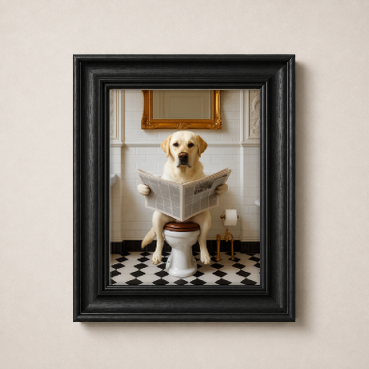 OFFER - Dogs on Bogs - Set of 12 Framed Wall Art