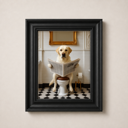 OFFER - Dogs on Bogs - Set of 12 Framed Wall Art