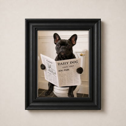 OFFER - Dogs on Bogs - Set of 12 Framed Wall Art