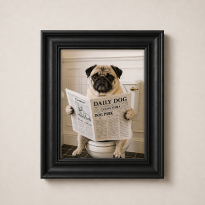 OFFER - Dogs on Bogs - Set of 12 Framed Wall Art